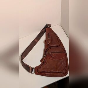 Brown Leather Sling Bag
